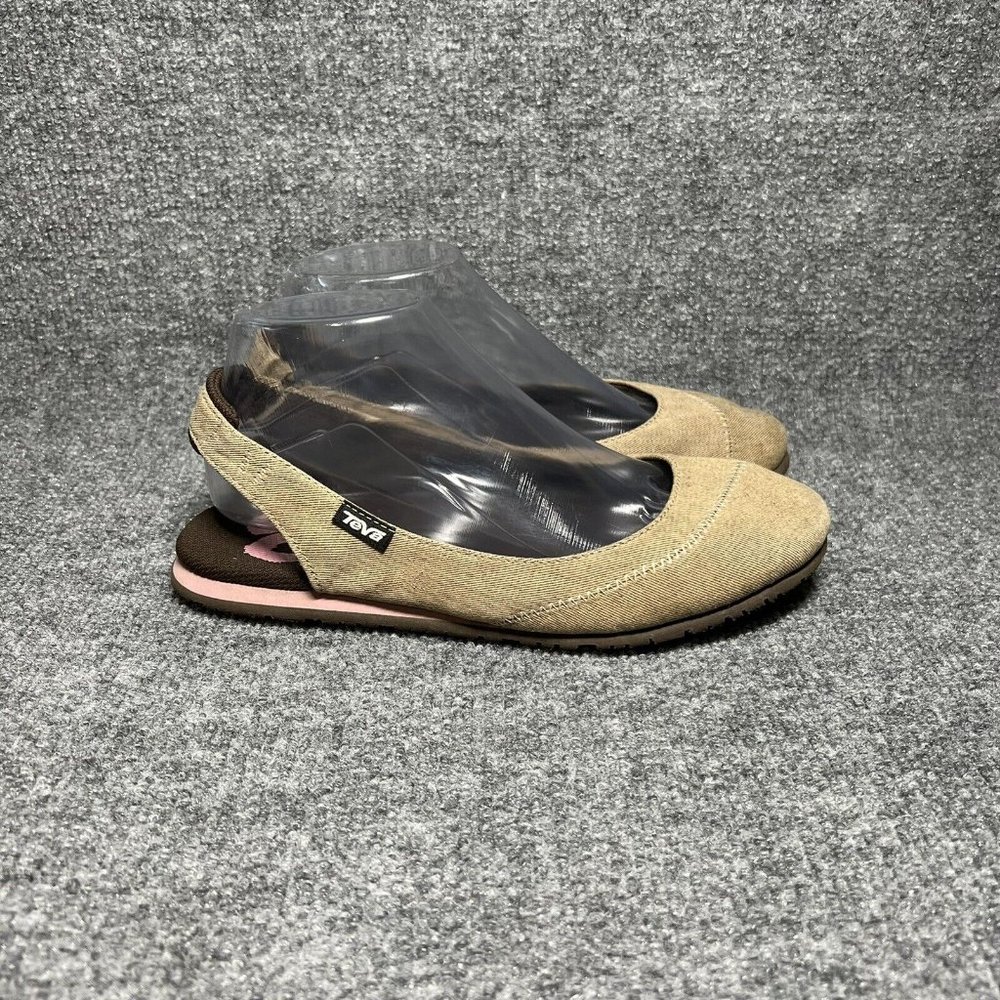 Teva Mush Frio Slingback Flats Womens 8 Brown Slip On Shoes